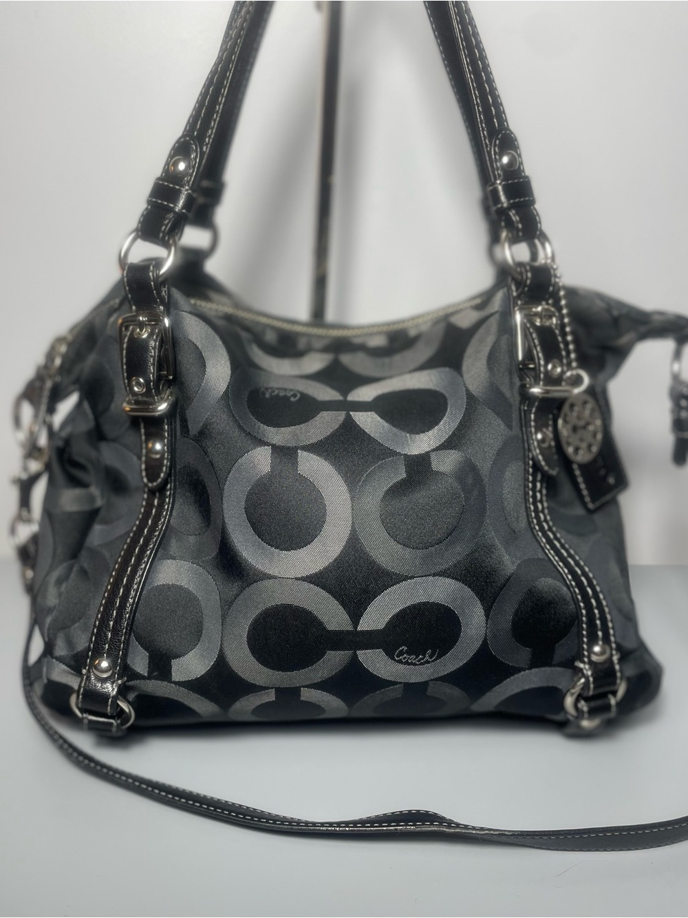 Coach 2010 Op Art Sateen Alexandra Satchel Y2k